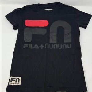FILA + Nununu Black Graphic Logo Tee Kid’s size 8-9